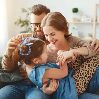 happy family in pest free home